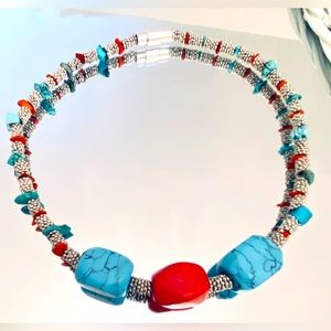 Vintage Silver Turquoise and coral - 1970s